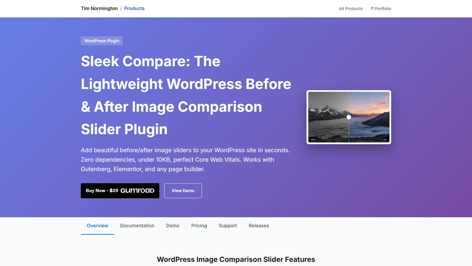 The Sleek Compare website homepage on desktop